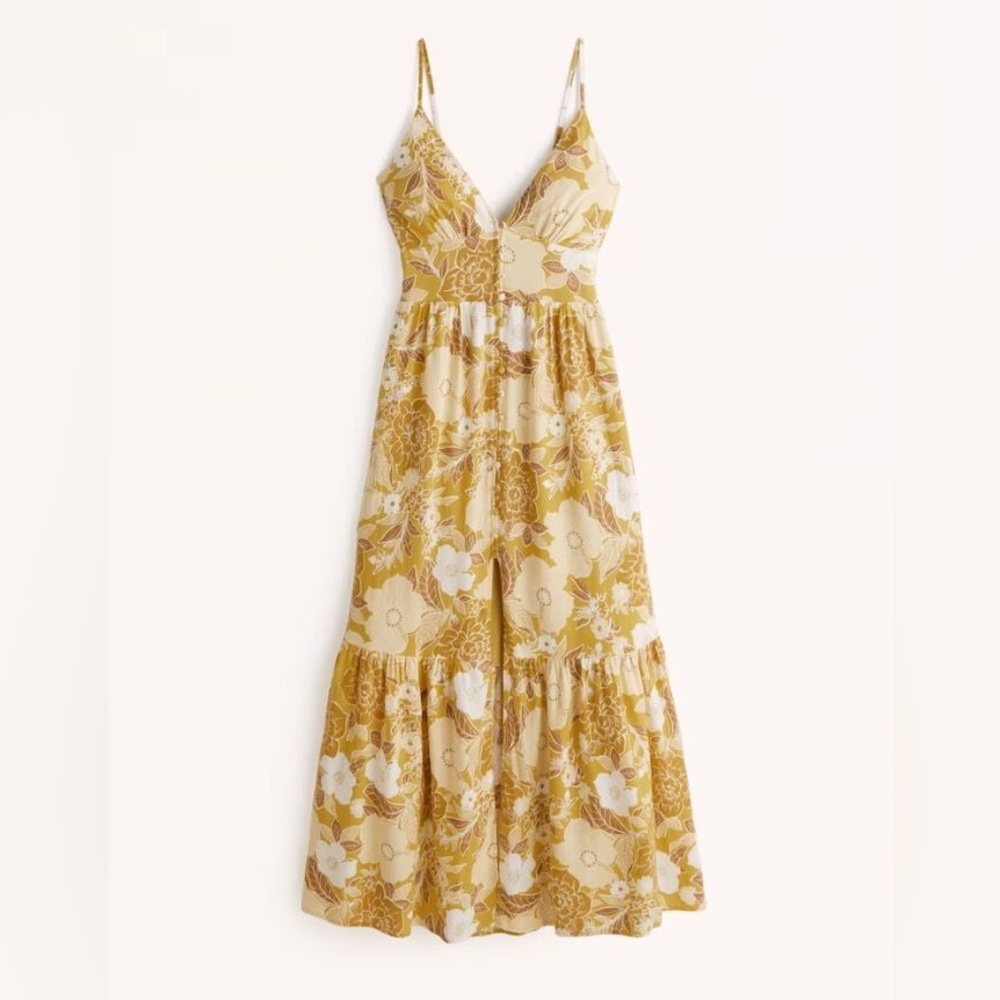 ABERCROMBIE Yellow Floral Maxi Dress